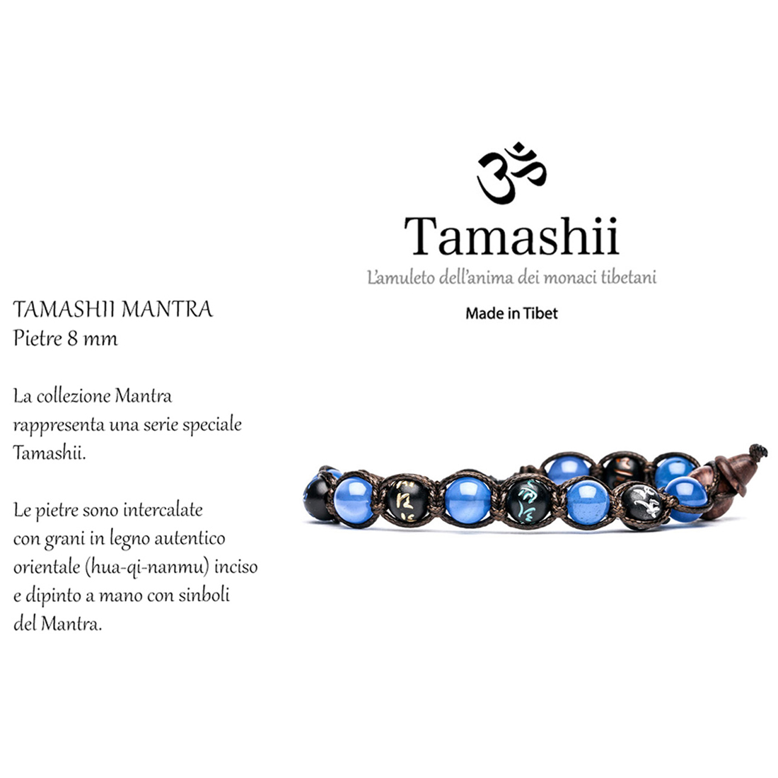 Tamashii Mantra Bracciale Tibetano In Agata Blu Bhs0 18 Il Gioiello